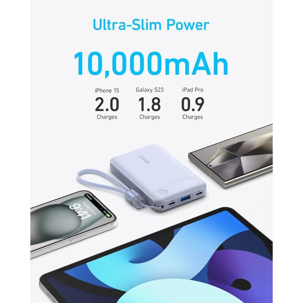 ANKER POWER BANK 10000MAH 22.5W with Cable