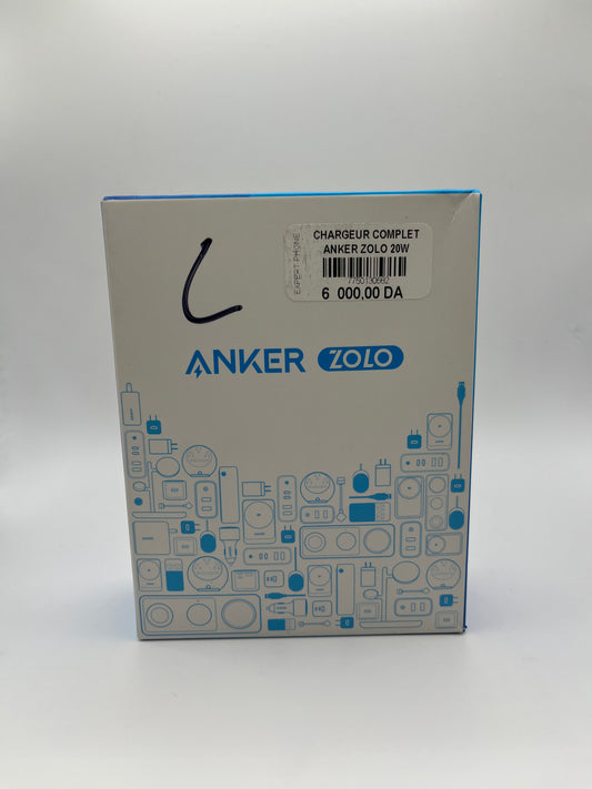 CHARGEUR ANKER ZOLO 20W COMPLET C TO LIGHTNING