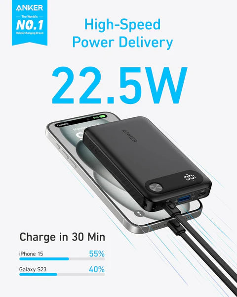 ANKER POWER BANK 10000MAH 22.5W with Cable