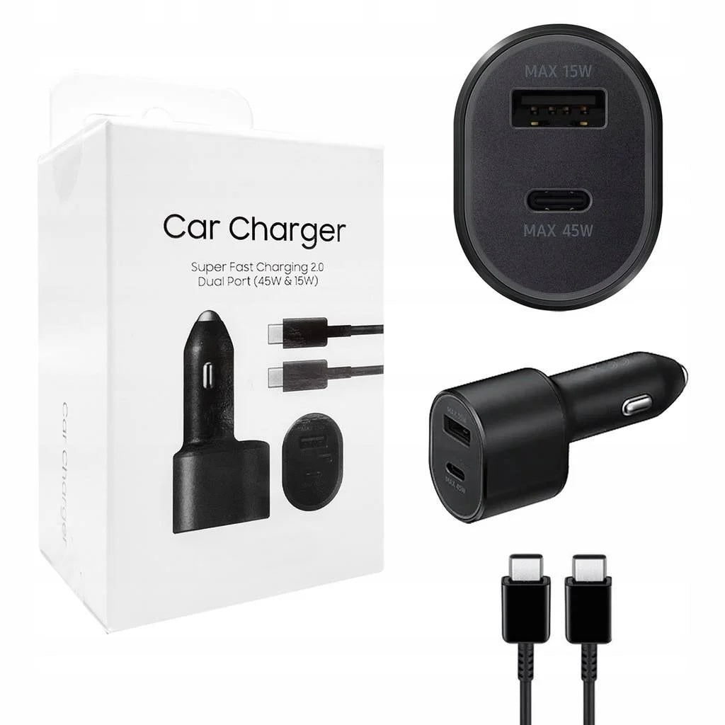 Fast Charger 45w Samsung 12v Charger 2024 Super Fast Dual Car Charger USB ( 45W+15W)