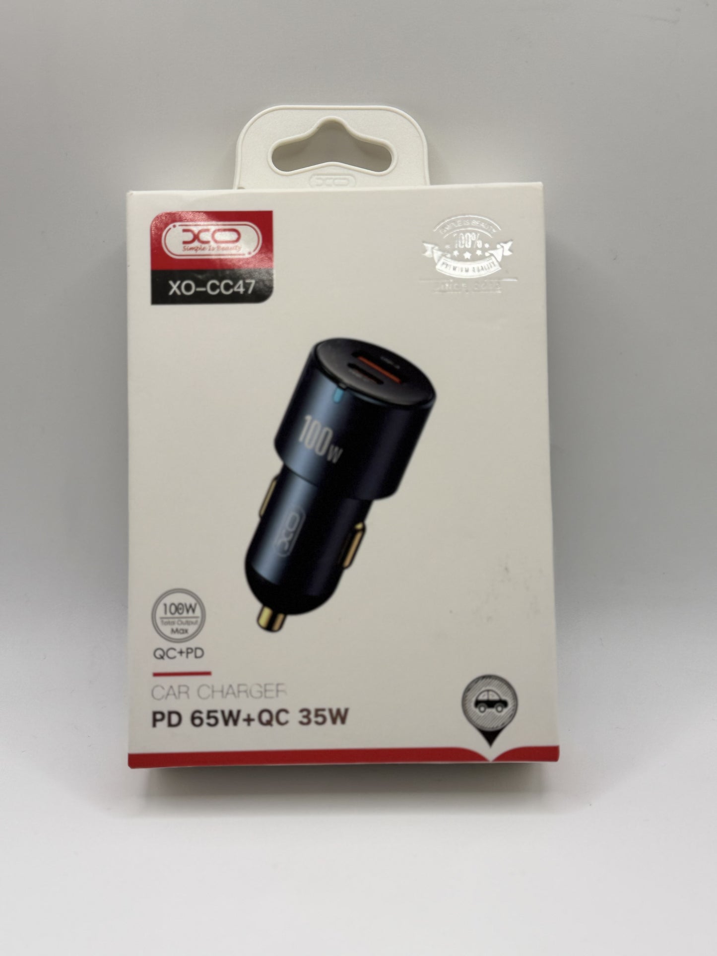Prise auto XO CC47 usb-c = 65W max usb-A = 35W max