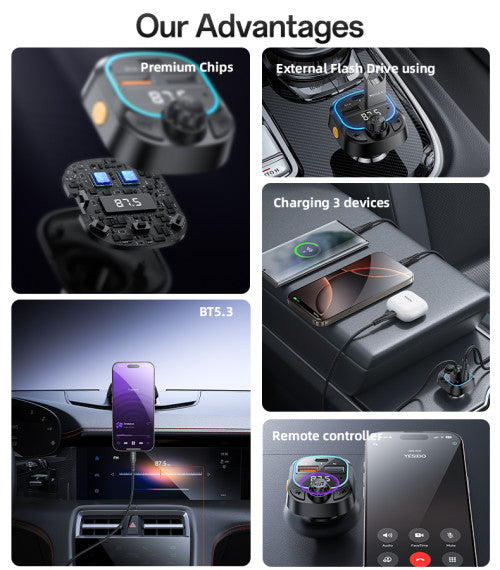 Modilateur bluetooth et charguer yesido Y70