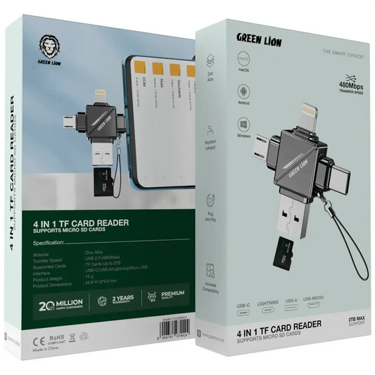 CARD READER 4IN1 GREEN LION