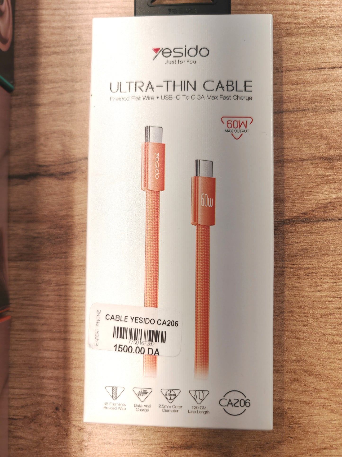 YESIDO CABLE USB C TO C CA206